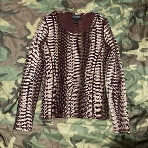 Votre Nom Mesh Longsleeve Fitted‎ Top Club Women's L/15.